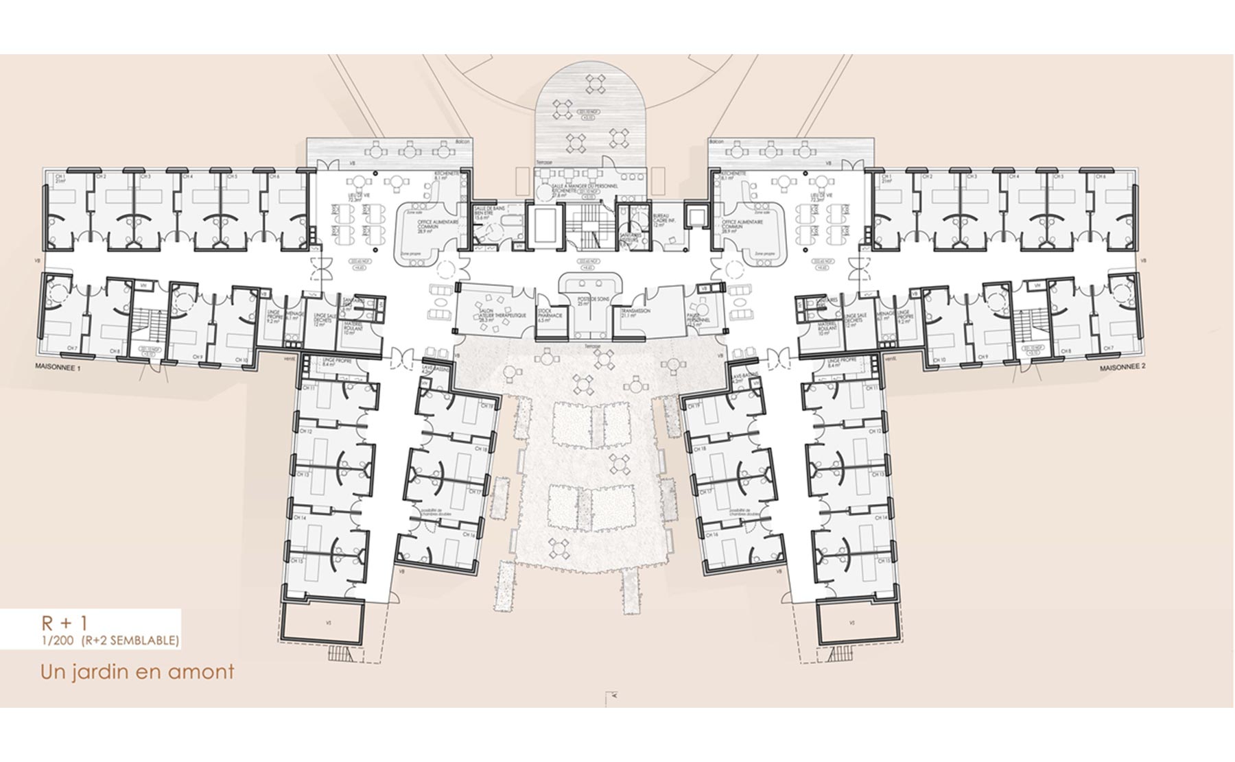 Plan R+1 - E.H.P.A.D / Ars-sur-Moselle