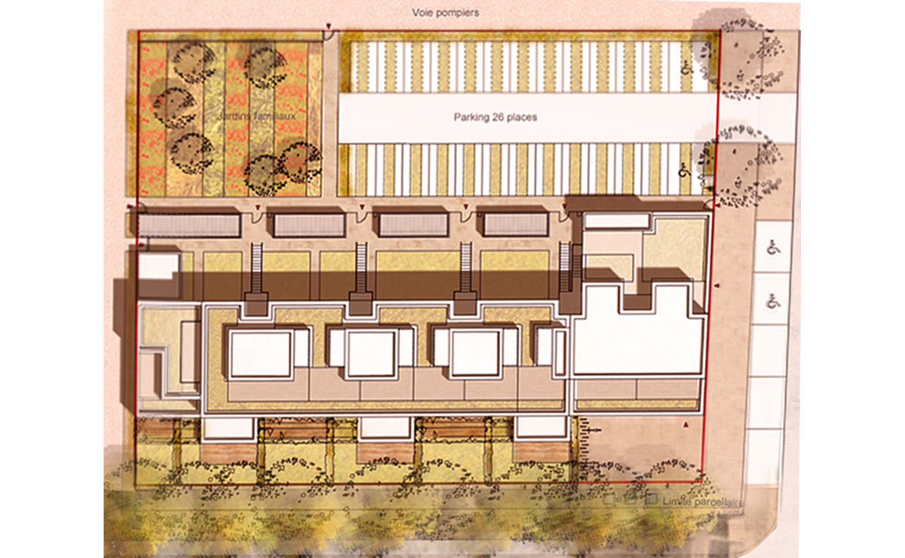 Masse zoom - 15 logements BBC / Colmar