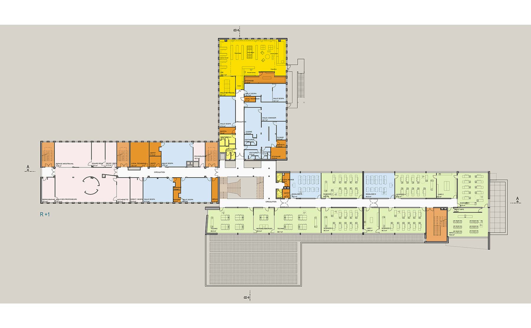 R+1 - Extension-restructuration du Collège Saint-Exupéry / Mulhouse