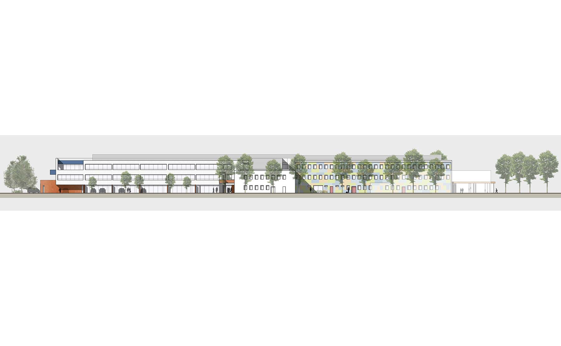 Façade Nord - Extension-restructuration du Collège Saint-Exupéry / Mulhouse