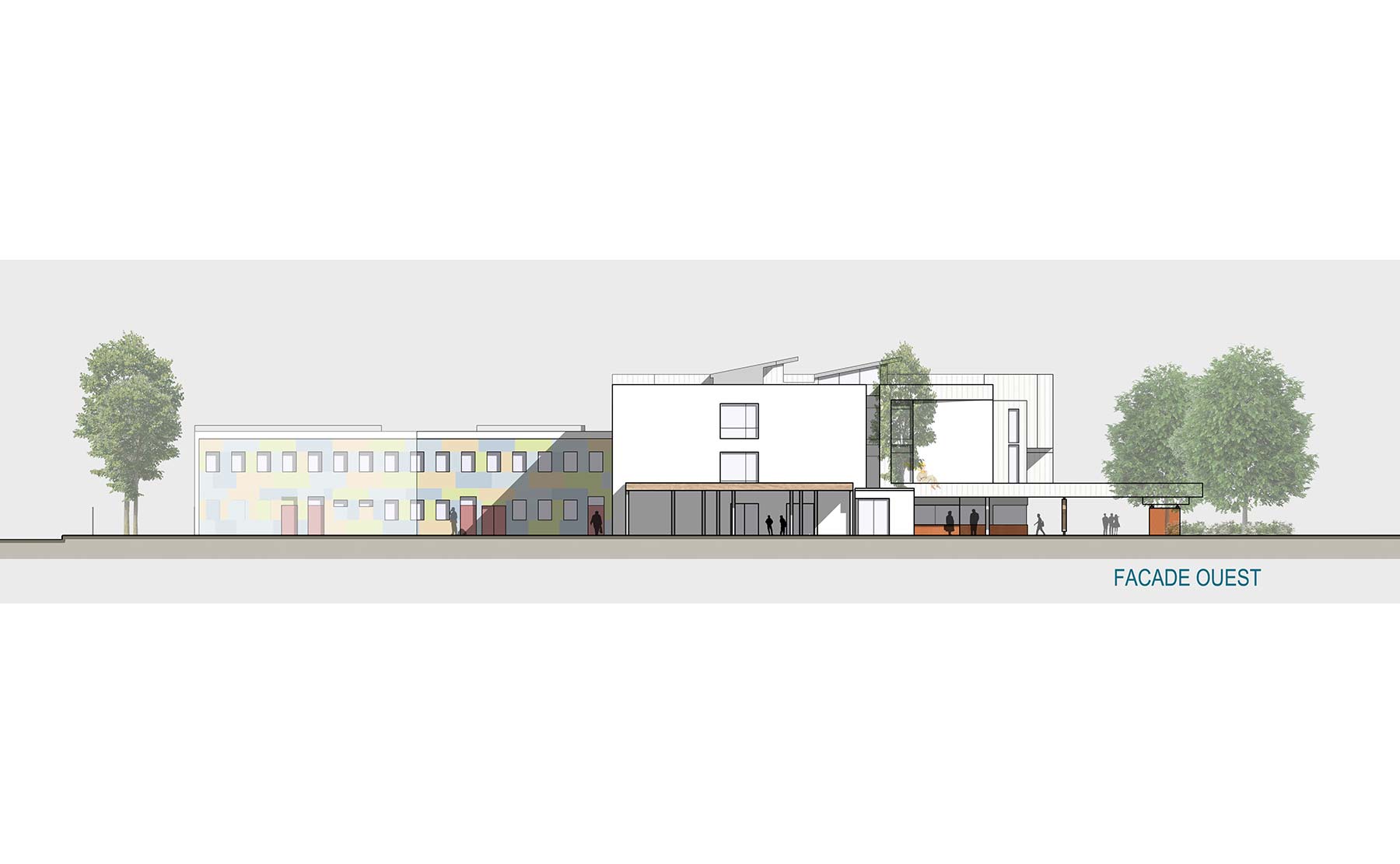 Façade Ouest - Extension-restructuration du Collège Saint-Exupéry / Mulhouse
