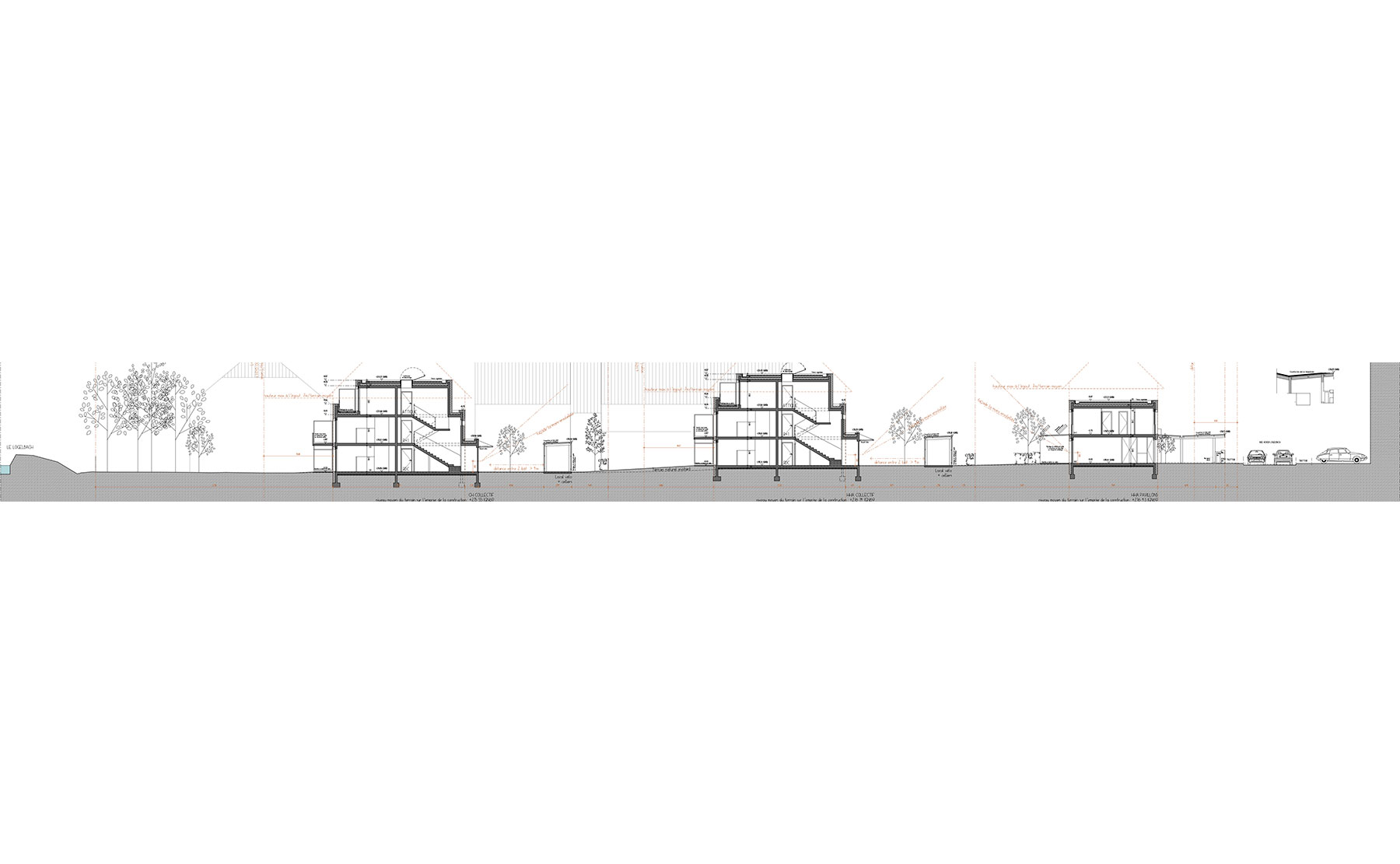 Coupe transversale - La Garance - 21 Logements à Wintzenheim-Logelbach / Logelbach