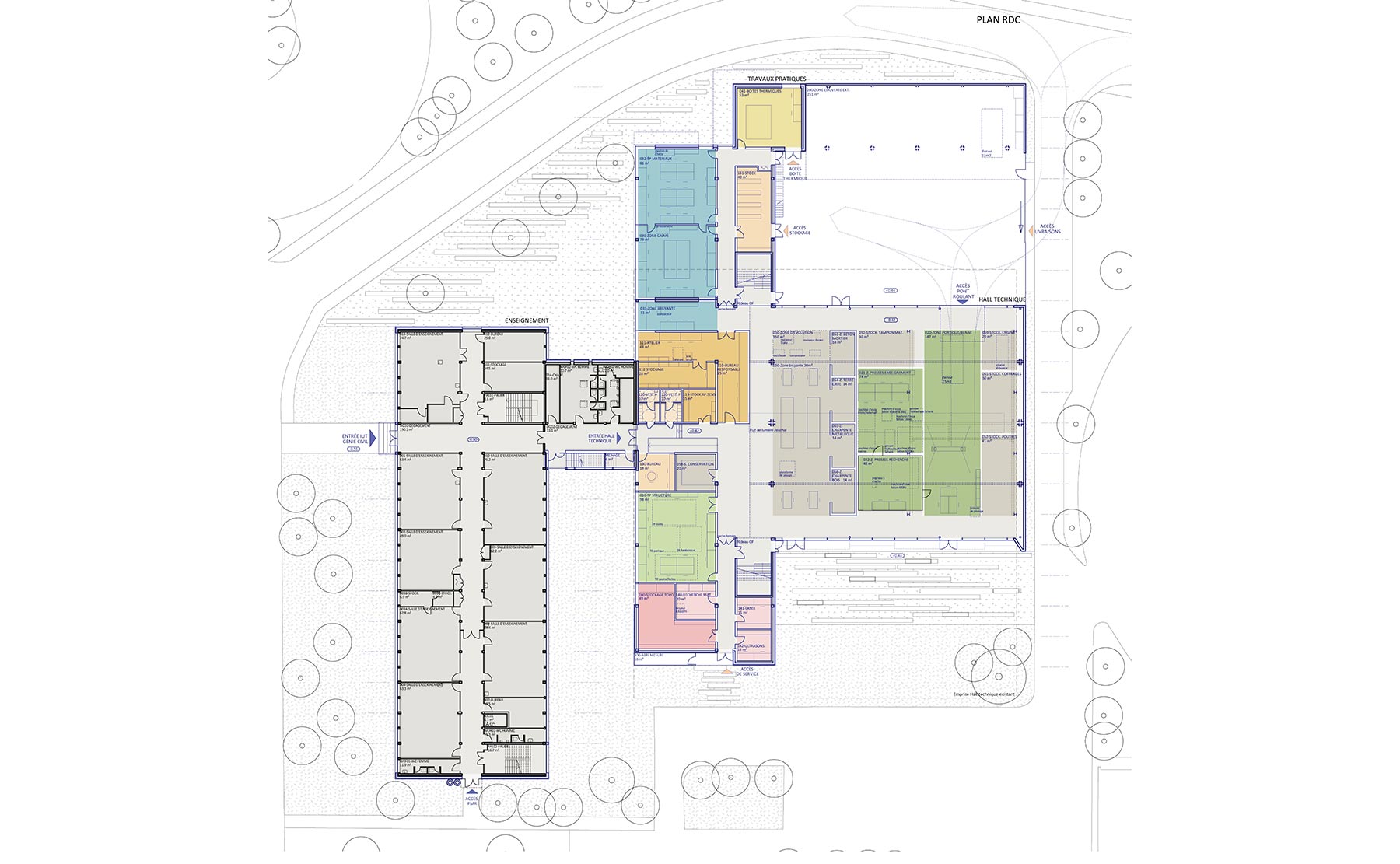 Plan RDC - Reconstruction-réhabilitation IUT R.Schuman / Illkirch-Graffenstaden