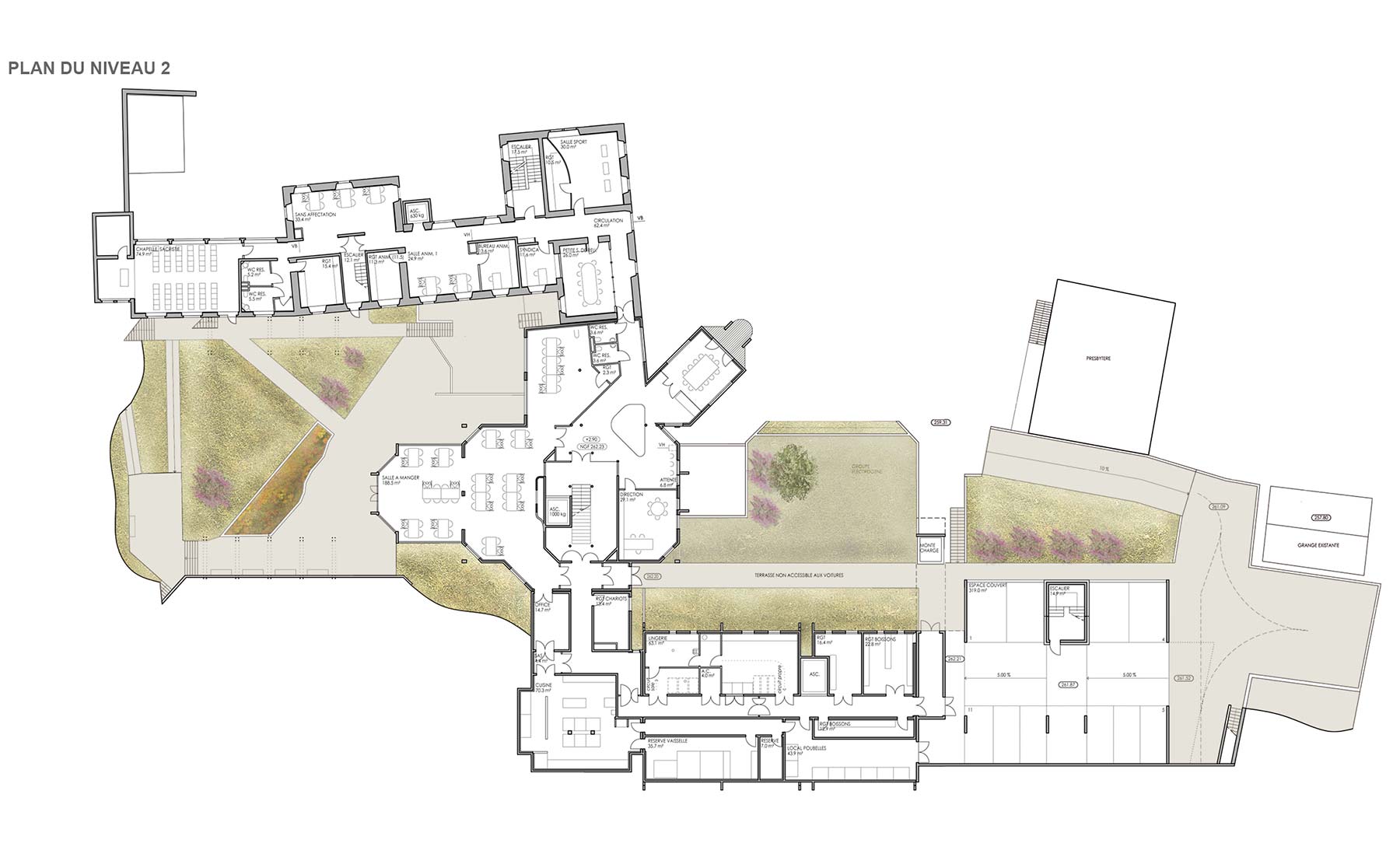 Plan niveau 2 - Maison de Retraite, Restructuration et extension / Soultzmatt