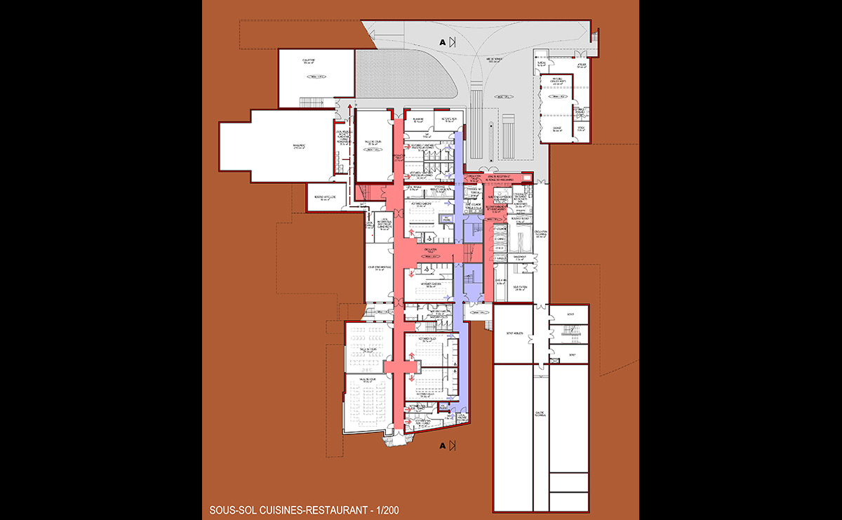 Sous-sol Cuisines-Restaurant - Restructuration du Lycée Storck / Guebwiller