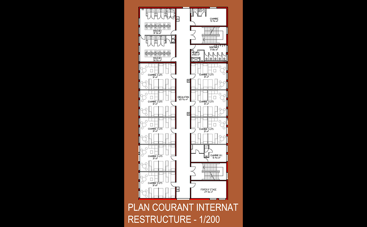 Courant internat restructuré - Restructuration du Lycée Storck / Guebwiller