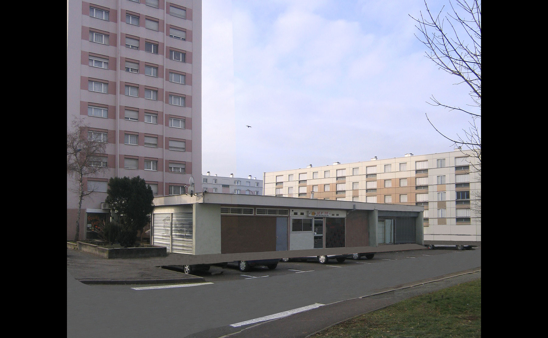 Bois devant café - avant - Étude de requalification urbaine / Audincourt