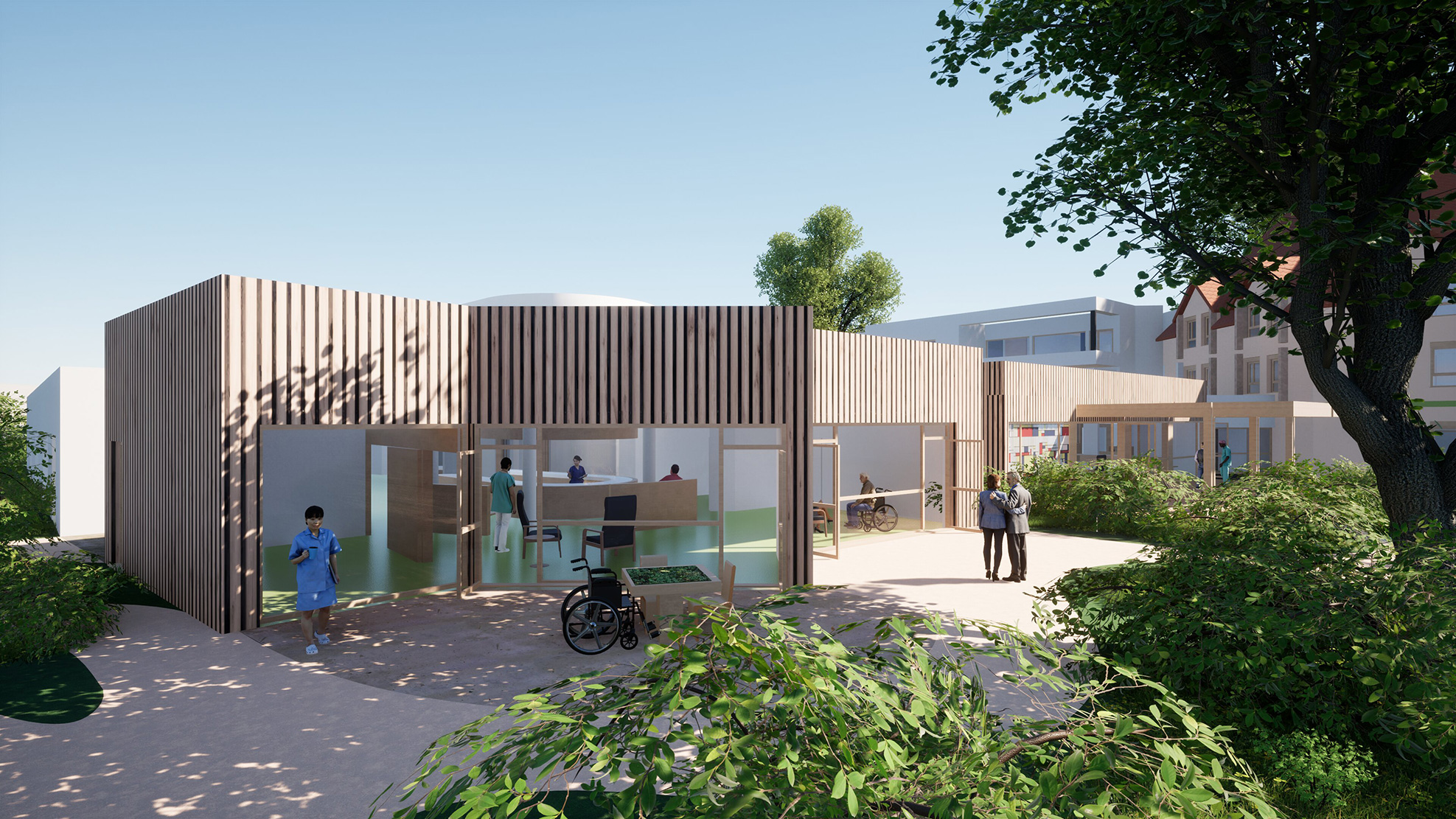 Terrasse et Jardins de l'UVP - Restructuration et extension de l'EHPAD du Badbronn / Châtenois