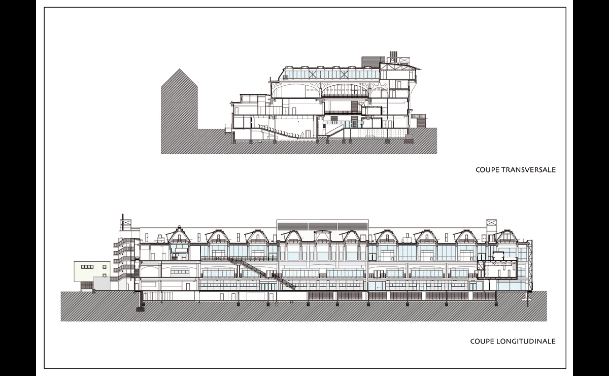 Coupe transversale et Coupe Longitudinale - La Fonderie / Mulhouse