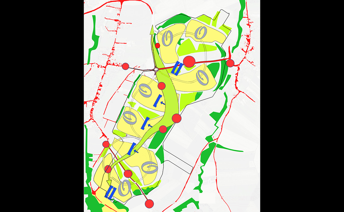 Répartition des fonctions - Aménagement de l’Aéroparc / Fontaine