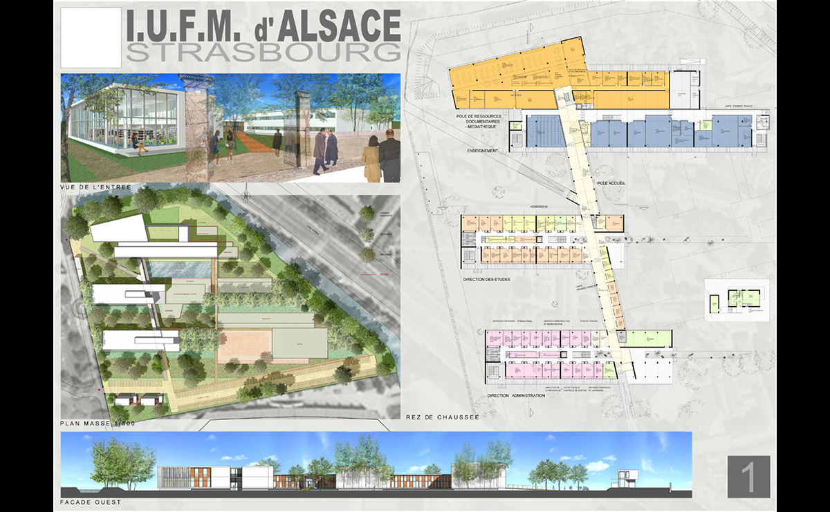 Planche 1 - Construction de IUFM d’Alsace / Strasbourg