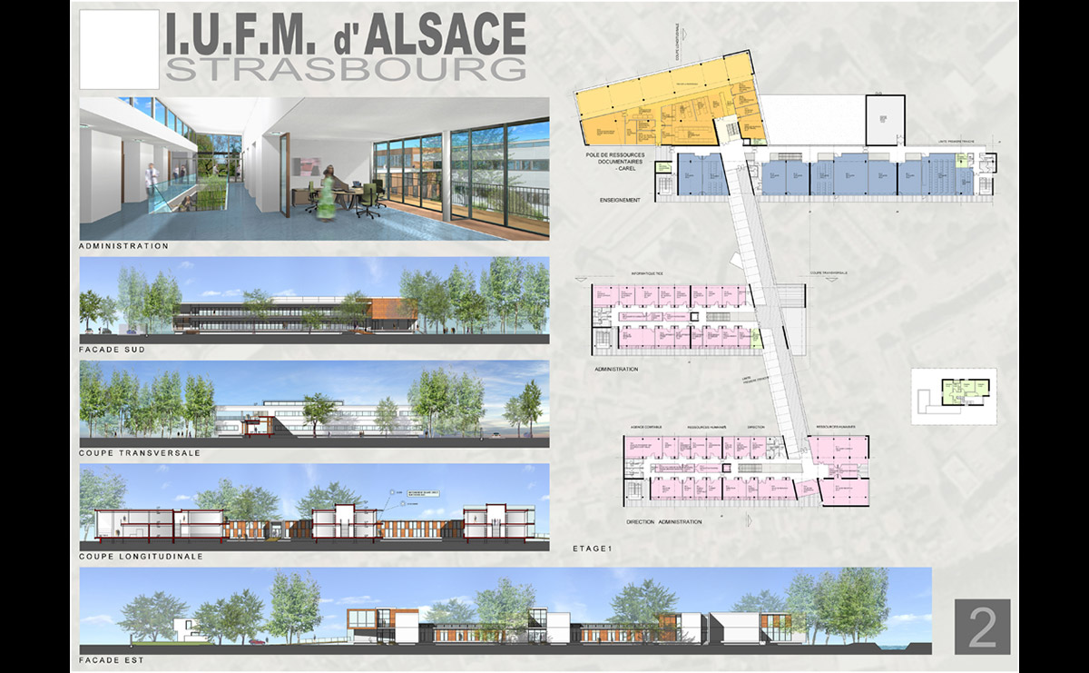 Planche 2 - Construction de IUFM d’Alsace / Strasbourg