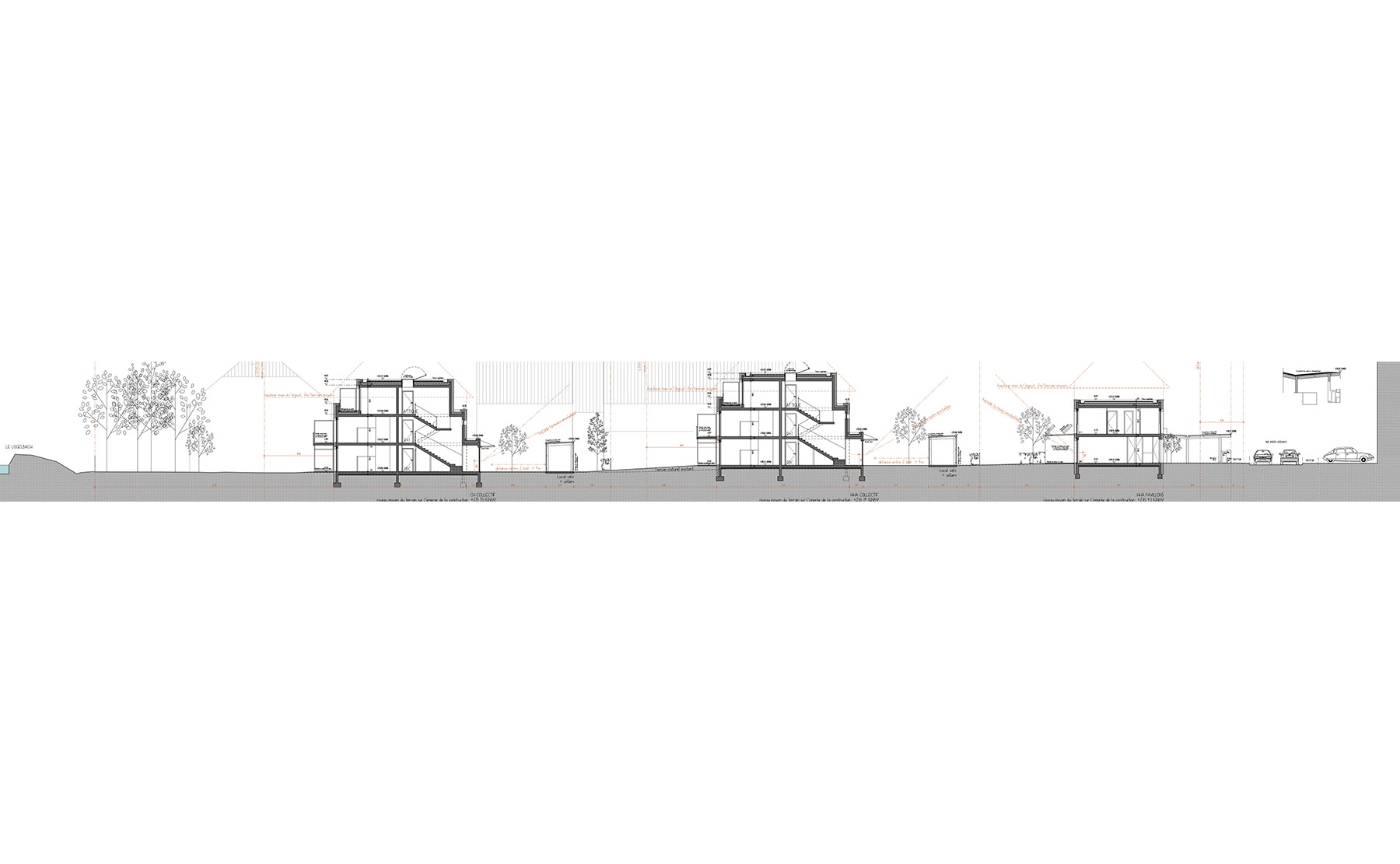 Coupe transversale - Le Pastel - 29 Logements à Wintzenheim-Logelbach / Logelbach