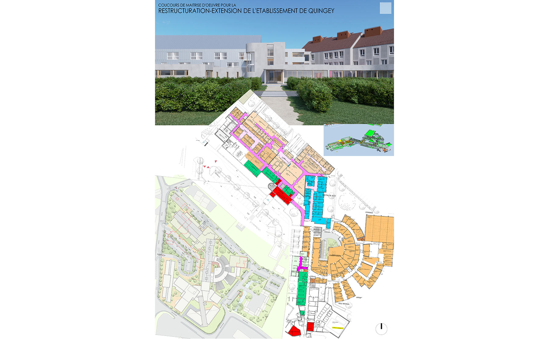 Planche 1 - Restructuration-extension de l’Établissement de santé de Quingey / Quingey