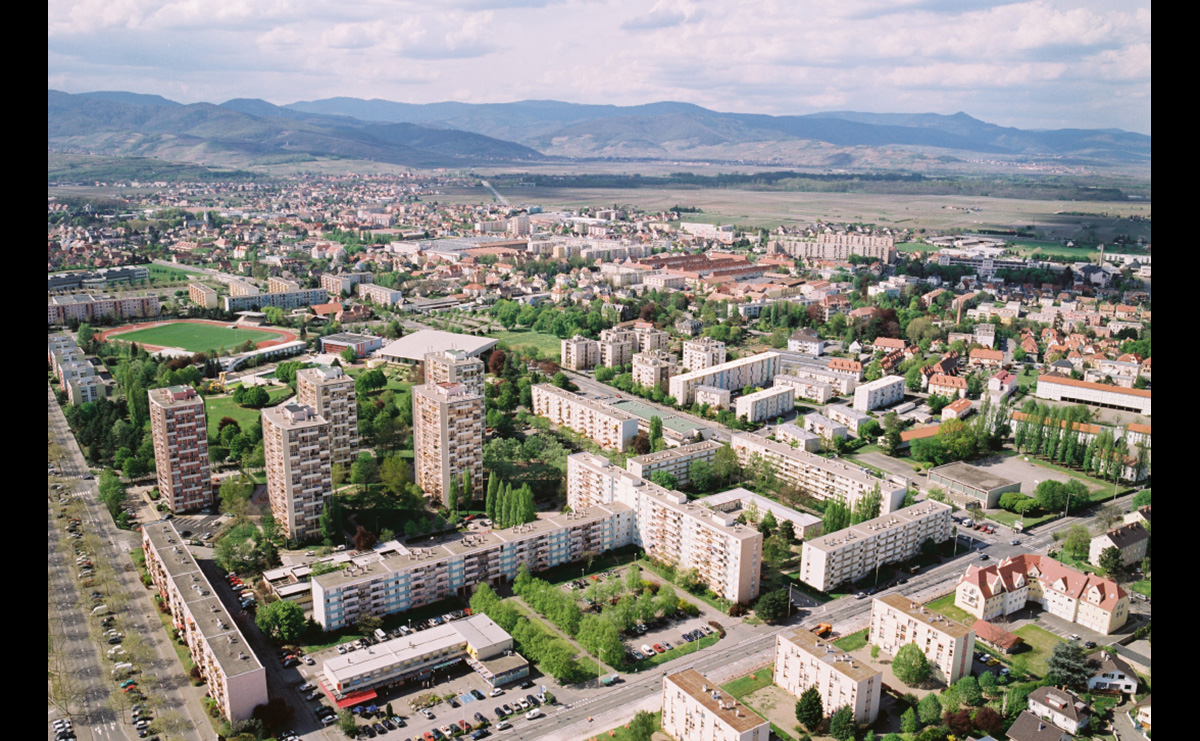 Aérienne avant - Quartier Schweitzer / Colmar